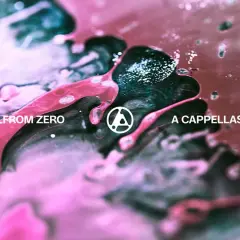 Dall'arte astratta con sfumature rosa e nere, emerge il titolo "FROM ZERO" e il logo dei Linkin Park, evocando un nuovo inizio.