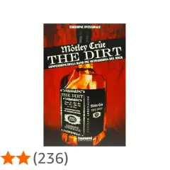 Copertina del film "The Dirt" dei Mötley Crüe, con una bottiglia di liquore e immagini della band.