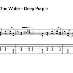 Spartito e tablatura per chitarra di "Smoke On The Water". Ideale per imparare canzoni facili chitarra.