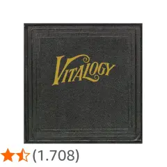 Copertina nera con logo dorato "Vitalogy". Un classico album con le canzoni dei Pearl Jam.