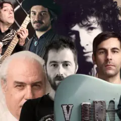 Rodolfo Maltese e altri chitarristi in un collage.