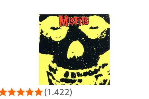 Copertina iconica dei Misfits, con teschio giallo e nero. Le recensioni sono entusiastiche, con 4,8 stelle su 1.422.