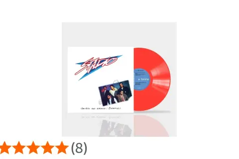 Copertina disco vinile rosso con foto gruppo e scritta "Chiedi chi erano i Beatles".