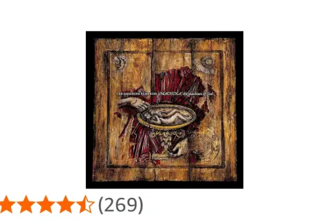 Copertina di "Machina/The Machines of God" dei The Smashing Pumpkins: un'opera d'arte inquietante con una figura umana in un piatto dorato.
