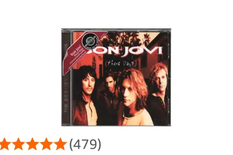 Copertina CD "These Days" dei Bon Jovi, con i quattro membri della band.