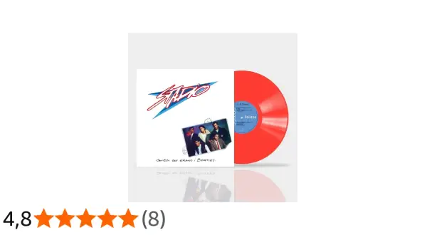 Copertina disco vinile rosso con foto gruppo e scritta "Chiedi chi erano i Beatles".