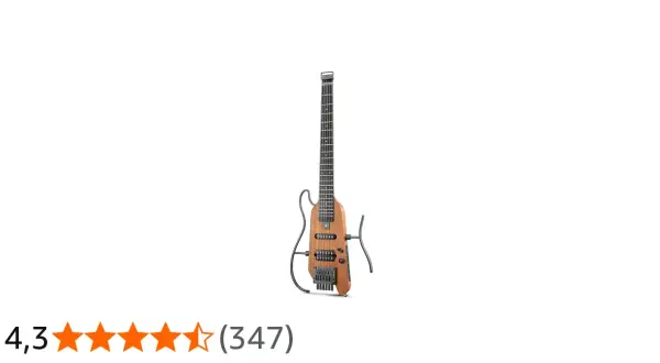Chitarra elettrica dal design moderno, con corpo in legno che suggerisce il miglior legno per chitarra elettrica. Valutazione 4,3 stelle.