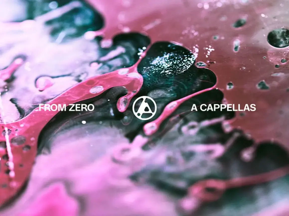 Dall'arte astratta con sfumature rosa e nere, emerge il titolo "FROM ZERO" e il logo dei Linkin Park, evocando un nuovo inizio.
