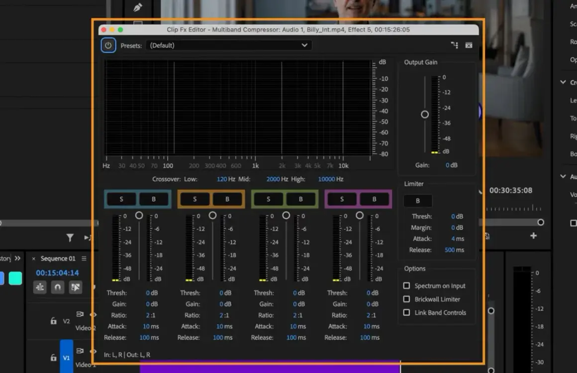 Interfaccia di un compressore multibanda, con grafici e cursori per la tabella cambio tonalità canzone.
