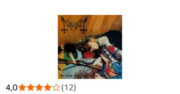 Copertina album Mayhem "The Dawn of the Black Hearts", con immagine esplicita di un corpo mutilato, un vero dead mayhem.