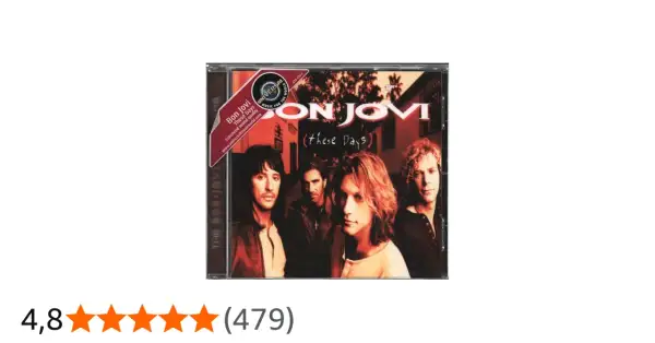 Copertina CD "These Days" dei Bon Jovi, con i quattro membri della band.